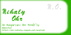 mihaly ohr business card